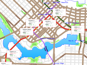 Project data overlaid with base map