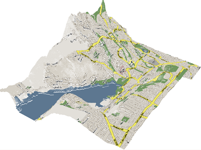 3D surface model combining raster and vector data